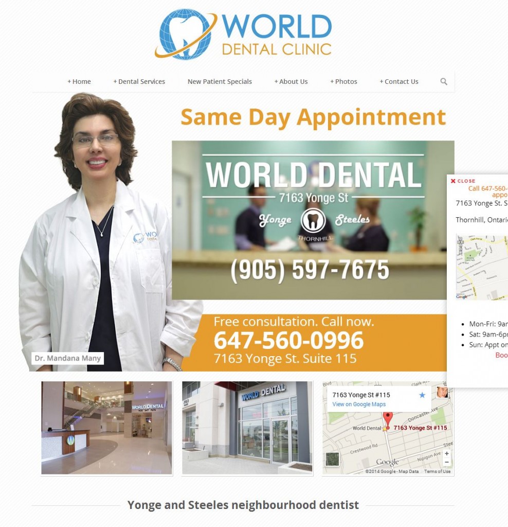 dental website homepage