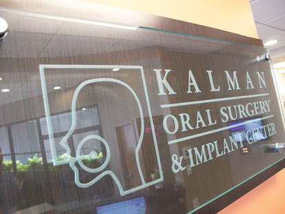 dental clinic name glass sign
